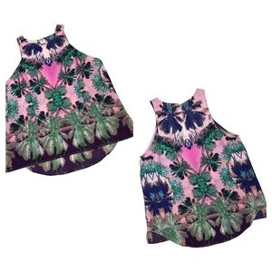 WAYF - Ink Blot Palm Trees Tank Top - L